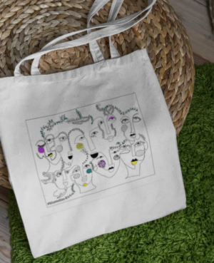 totebag caras lineas