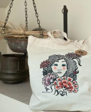 Tote bag mujer oriental claveles